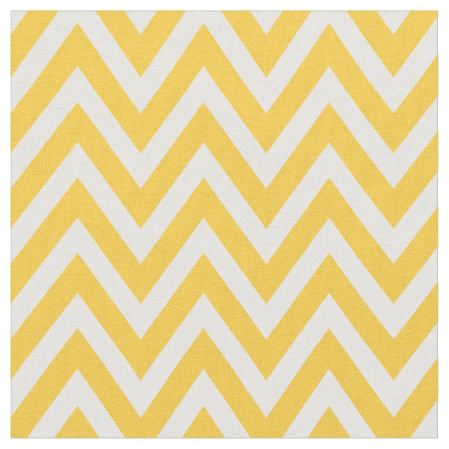 Yellow Modern Chevron Stripes Fabric (Close Up)