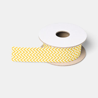 Yellow Modern Chevron Stripes Satin Ribbon