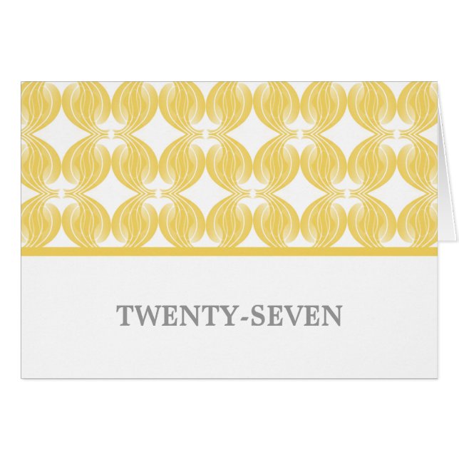 Yellow Modern Deco Table Number Card (Front Horizontal)