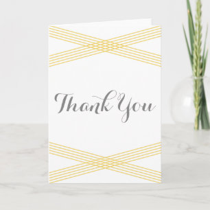 Yellow Modern Deco Thank You Card