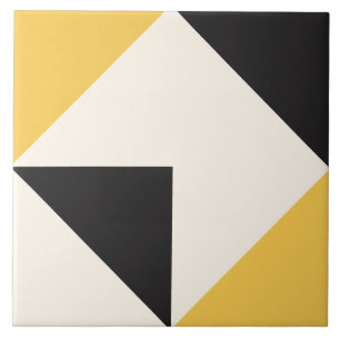 Yellow Modern Geometric Shape Pattern Tile