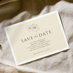 Yellow Modern Gold Floral Flat Save The Date