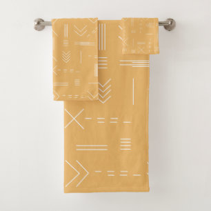 Yellow Modern Gorgeous Geometric Pattern Bath Towel Set