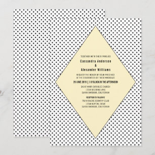 Yellow Modern Polka Dots Wedding Invite