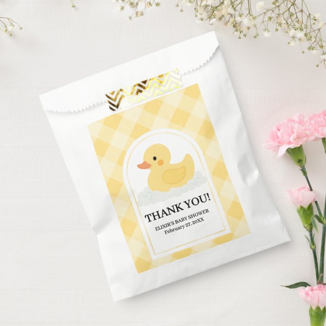 Yellow Modern Rubber Ducky Baby Shower Favour Bags (Sealed)