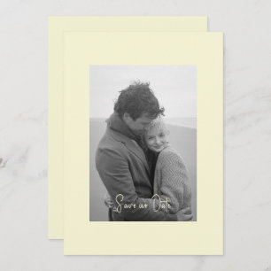 Yellow Modern Simplicity B/W Photo Save The Date