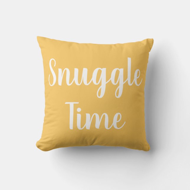 Yellow Modern Typography Snuggle Cushion (Front)