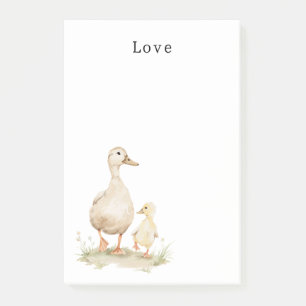 Yellow Mom Baby Ducks Post-it Notes