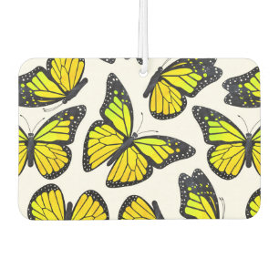 Yellow Monarch Butterfly Pattern Car Air Freshener