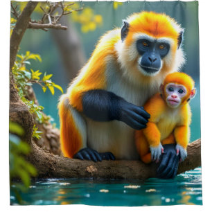 Yellow Monkeys Shower Curtain
