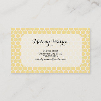 Yellow Monogram Hexagon Business Card