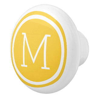 Yellow Monogram Personalised Drawer Knob