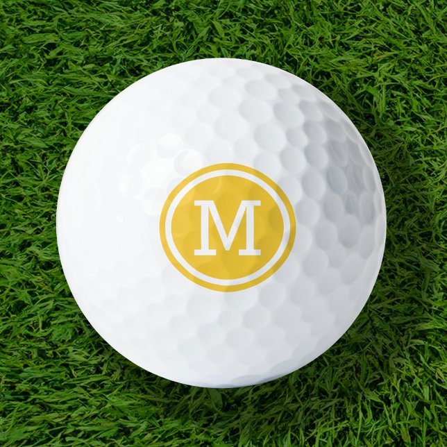 Yellow Monogram Personalised Golf Balls (Creator Uploaded)