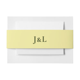 Yellow Monogram Wedding Invitation Belly Band