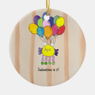 Yellow Monster Balloons Birthday Party Ornament