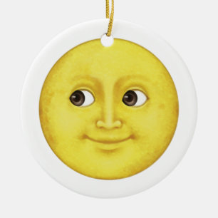 Yellow Moon - Emoji Ceramic Tree Decoration