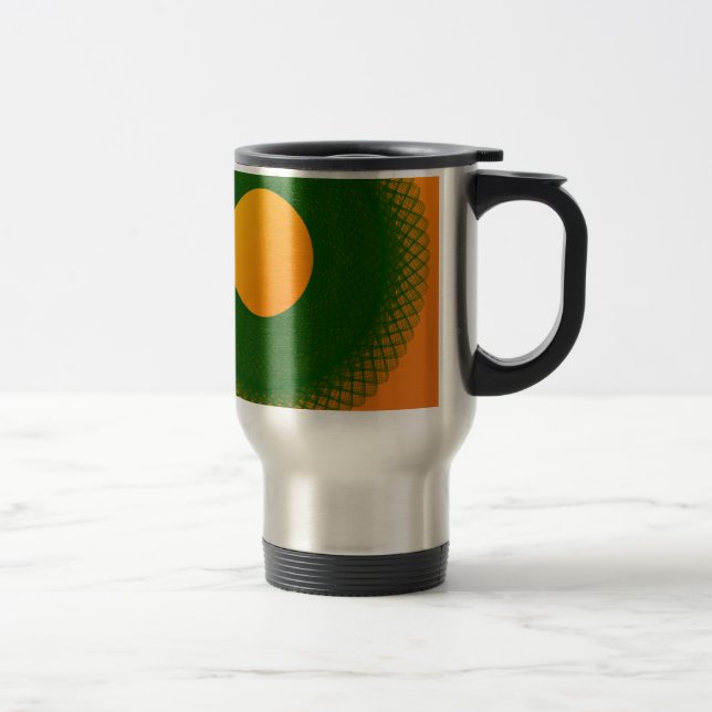 yellow moon in green travel mug (Right)