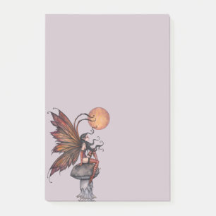 Yellow Moon of Autumn Fairy Fantasy Art Post-it Notes