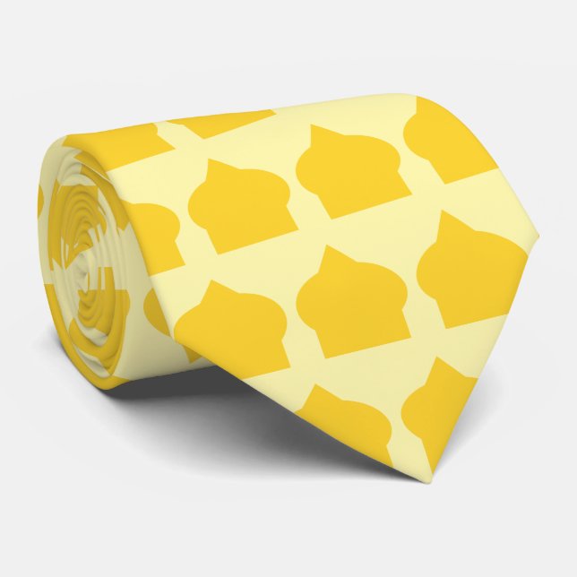 Yellow Moroccan Pattern Design Tie (Rolled)