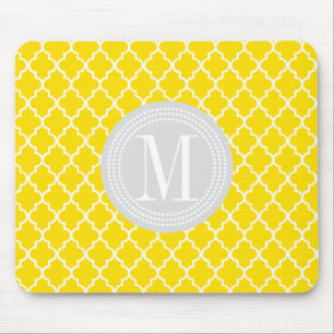 Yellow Moroccan Tiles Lattice Personalised Mouse Pad
