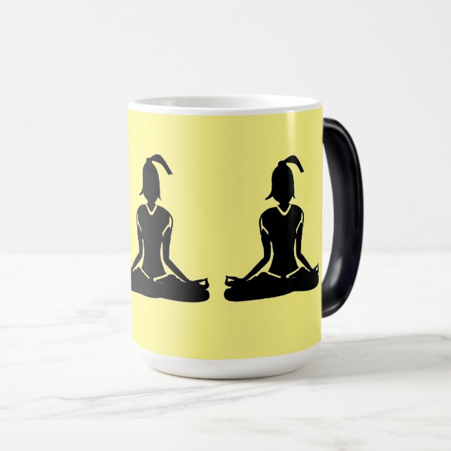 Yellow Morphing Yoga Magic Mug (Front Right)