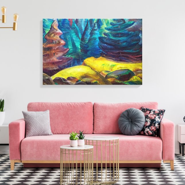 Yellow Moss | Emily Carr | Canvas Print (Insitu(LivingRoom))