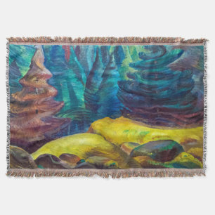 Yellow Moss Emily Carr Throw Blanket