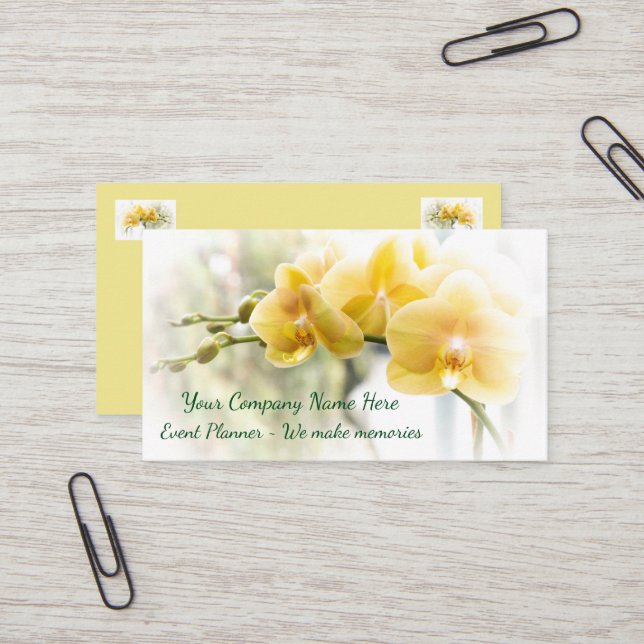Yellow Moth Orchid in Sunshine Business Card (Front/Back In Situ)
