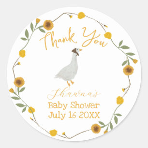 Yellow Mother Goose Nursery Rhyme   Classic Round Sticker
