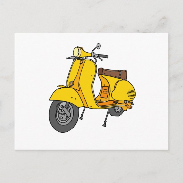 Yellow Motor Scooter Postcard (Front)
