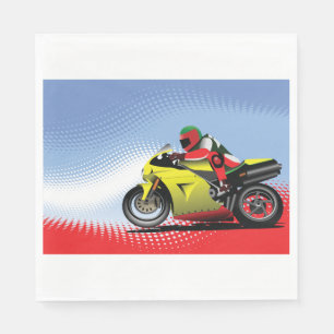 Yellow Motorcycle Paper Napkins