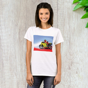 Yellow Motorcycle Womens T-Shirt
