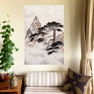Yellow Mountain in Rain Canvas Print
