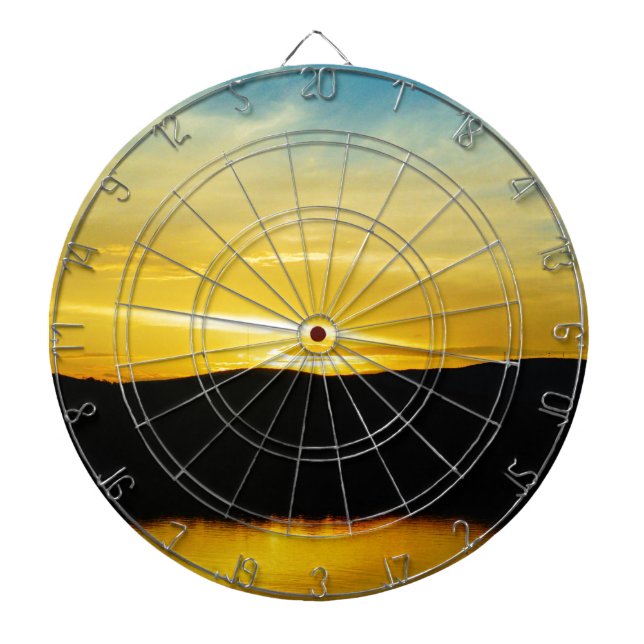 Yellow Mt Lake Sunset Dartboard (Front)