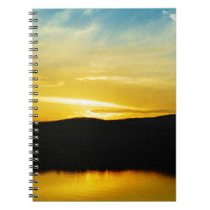 Yellow Mt Lake Sunset Spiral Notebook