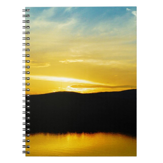 Yellow Mt Lake Sunset Spiral Notebook (Front)