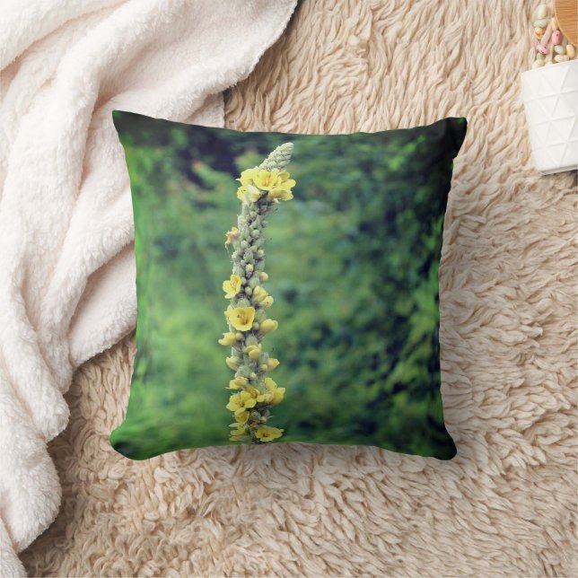 Yellow Mullein Wildflower   Cushion (Blanket)