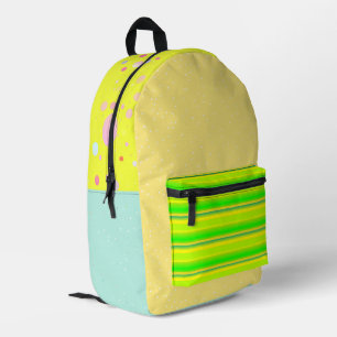 Yellow multicolor artsy cute printed backpack
