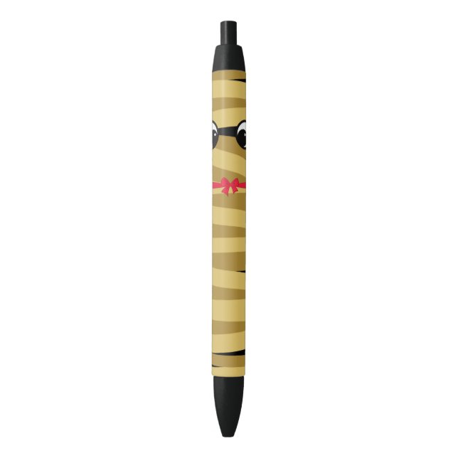 Yellow Mummy Halloween Black Ink Pen (Front Vertical)