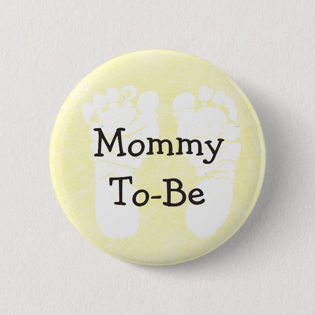Yellow Mummy-To-Be Baby Shower Button (Front)