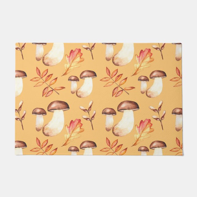 Yellow Mushroom Garden Doormat (Front)