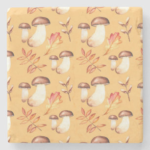 Yellow Mushroom Garden Stone Coaster
