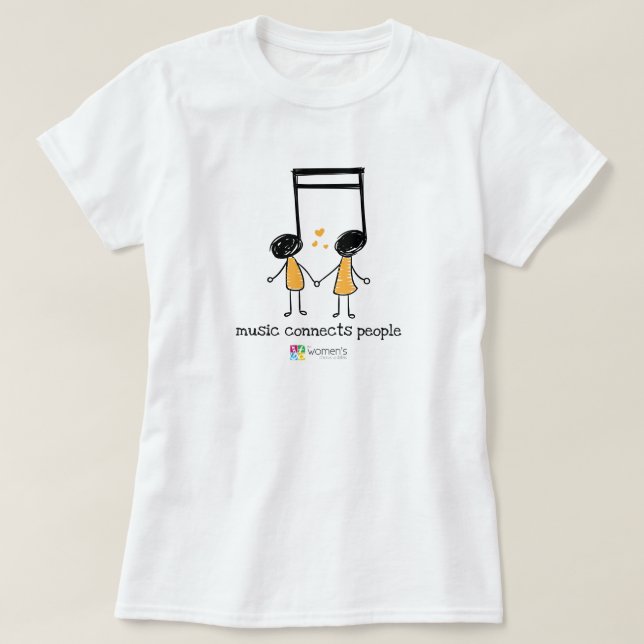 Yellow Music Connects People T-Shirt (Design Front)
