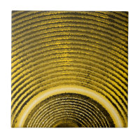 Yellow music speaker and sound waves