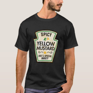 Yellow Mustard Bottle Label Halloween Matching Cos T-Shirt