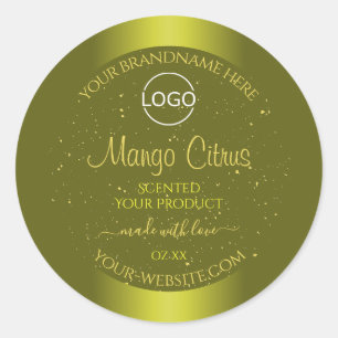 Yellow Mustard Product Label Gold Glitter Add Logo