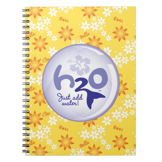 Yellow Name Pattern Spiral Notebook (Front)