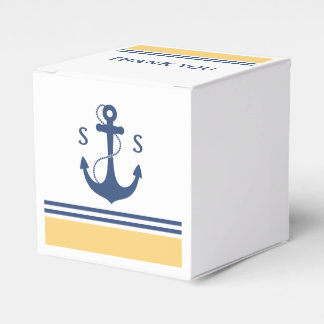Yellow Nautical Monogram Favour Box