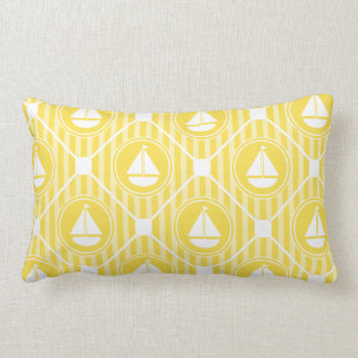 Yellow Nautical Sailboat Lumbar Cushion