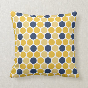 Yellow & Navy Geometric Throw Pillow 16x16